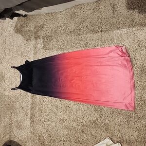 Pink & black maxi dress